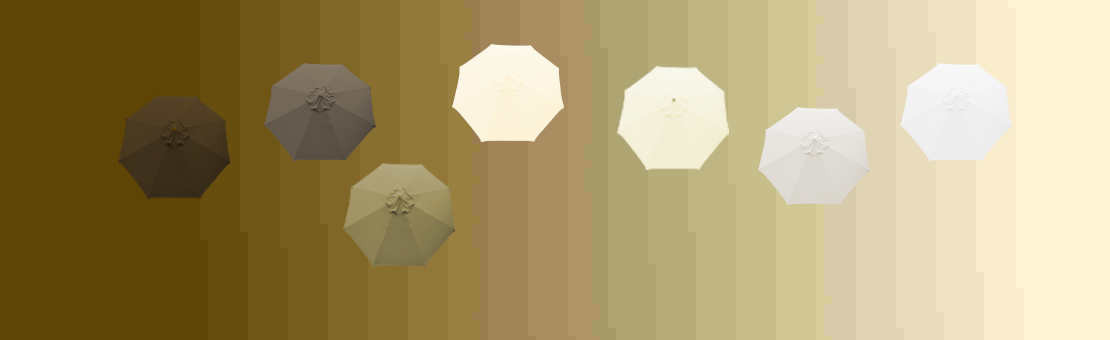 Parasols et Toiles : Écru, Crème, Blanc, Grège, Taupe